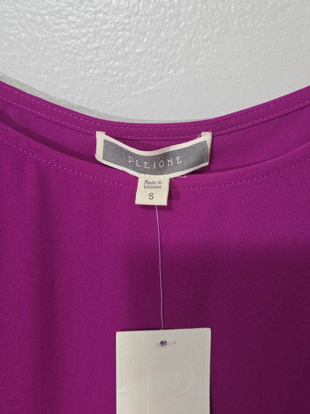 Pleione Fuchsia Sleeveless Tie-Shoulder Sheer Tank - Picture 4 of 5